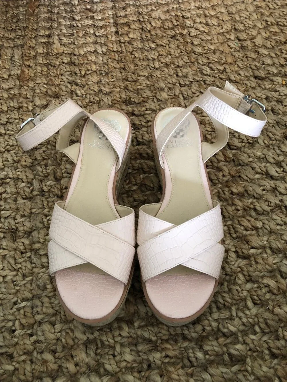 Vince Camuto Pink Martinda Espadrille Wedge Criss Cross Sandal-Size 9.5